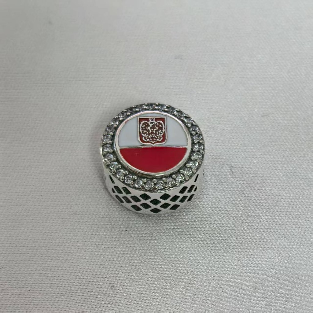 Pandora Poland Flag Exclusive Charm, S925 Silver Jewelry